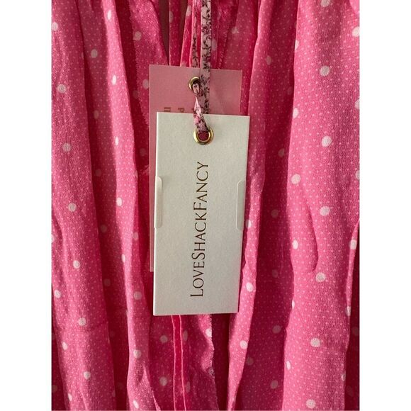 NWT LoveShackFancy Popover Dress in Hot Pink Cherry Size Small $495 MSRP - Picture 9 of 11